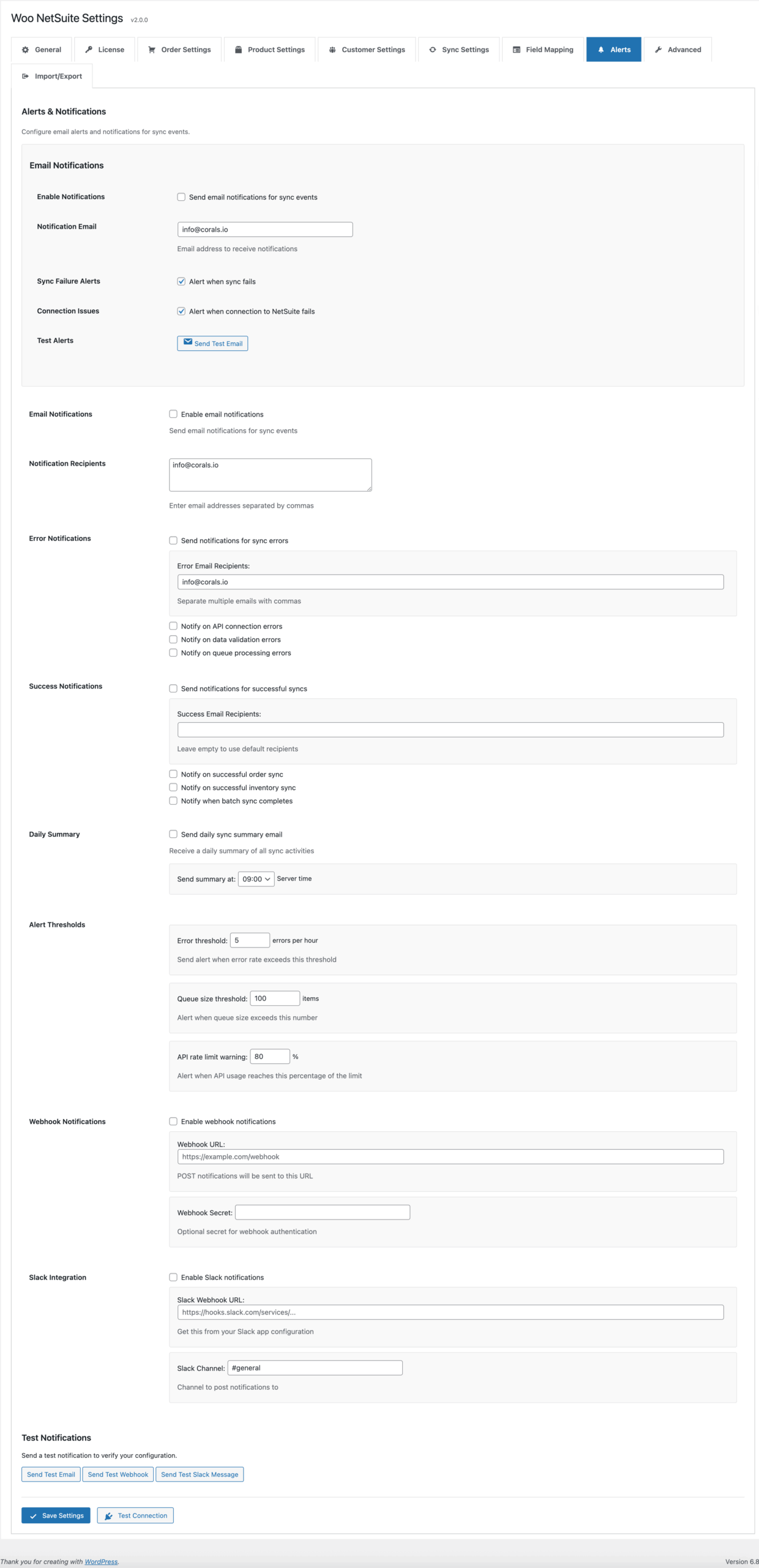 Alerts - Configure notifications